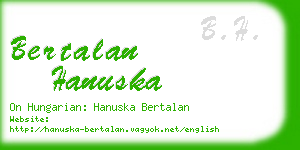 bertalan hanuska business card